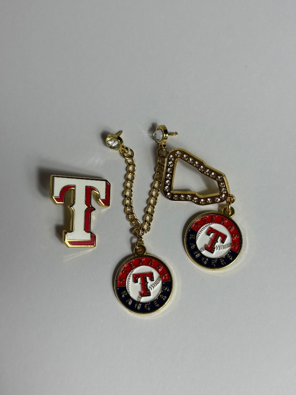 3 New Era Texas Rangers Hat Chain Frame Pin Bundle Hats Hatpin Pins Hats Gold